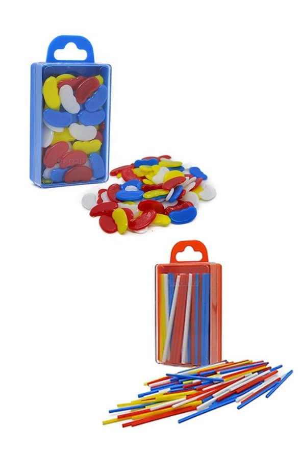 Sayı Sayma Seti 1 Paket Plastik Sayı Sayma Çubukları Ve Fasülyeleri 1. Sınıflar İçin Renkli Çubuk Fasulye ürün görseli 1