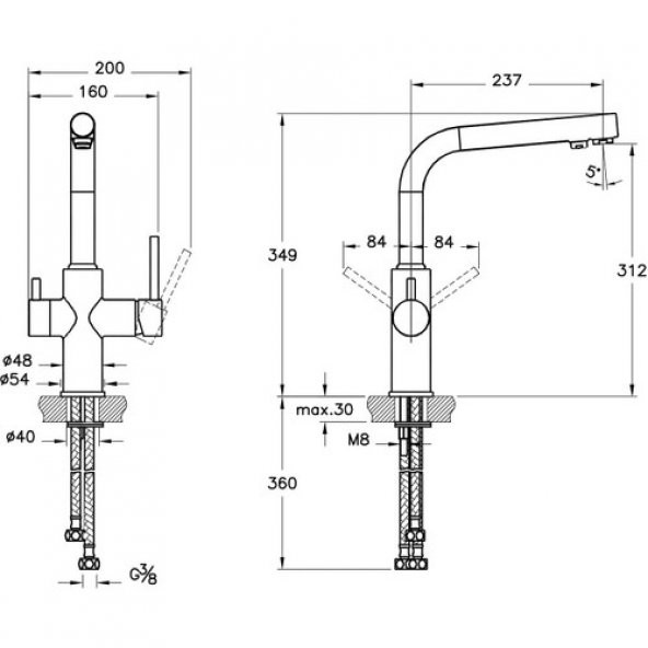 Artema Split A42144 Dual-Flow Arıtmalı Mutfak Bataryası - Resim 2