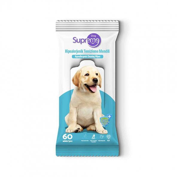 Supreme Kokusuz Hipoalerjenik Köpek Temizleme Mendili 60 Adet ürün görseli 1
