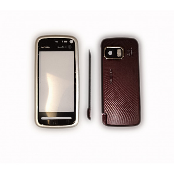 Nokia 5800 Kapak Nokia 5800 uyumlu Gri Kahverengi ön Kapak Arka Kapak ve Kalem ürün görseli 1