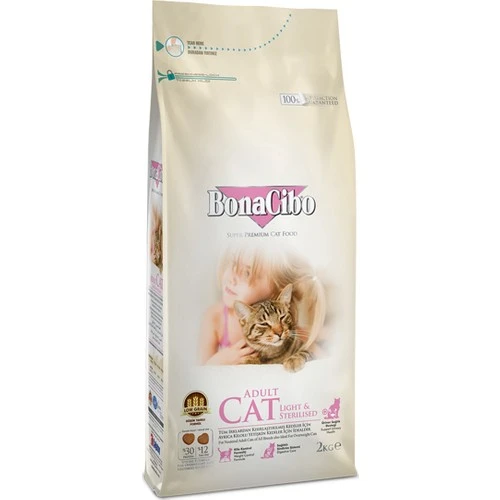 Bonacibo Adult Cat Light - Sterilised Kısırlaştırılmış Kediler İçin Yetişkin Kedi Maması 2 kg ürün görseli 1
