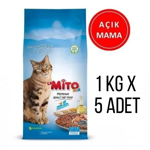 Mito Mix Adult Cat 5 Kg Açık Mama - 5 Ayrı Pakette Maksimum Tazelik ürün görseli 1