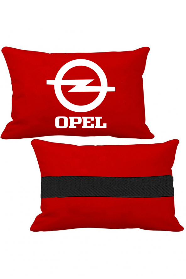 Öziron Opel Oto Koltuk Boyun Yastığı 2 Adet Opel Amblem Logolu Kırmızı Ortopedik Yastık ürün görseli 1