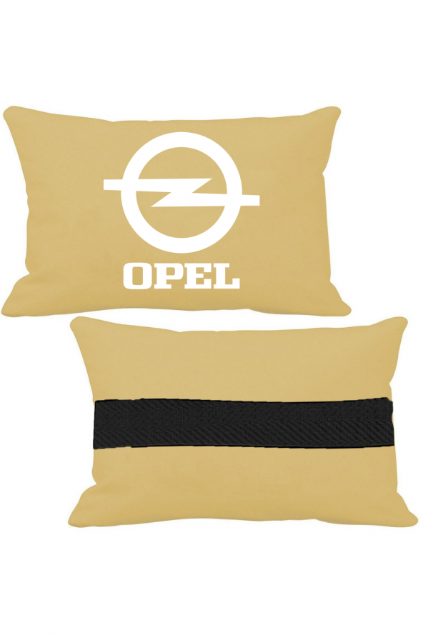 Öziron Opel Meriva Oto Koltuk Boyun Yastığı 2 Adet Opel Amblem Logolu Kremrengi Ortopedik Yastık ürün görseli 1