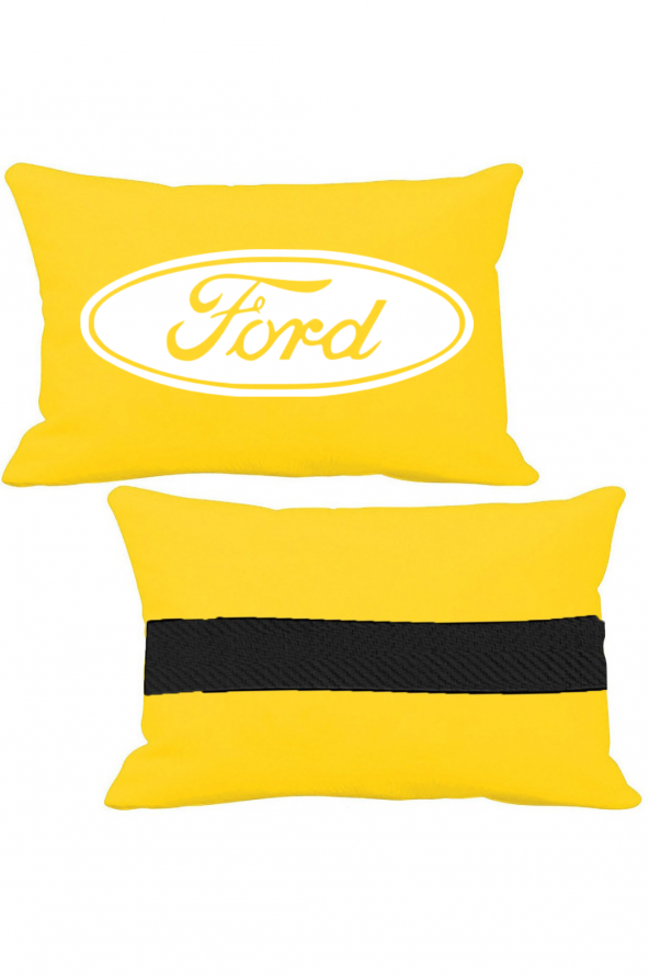 Öziron Fort Focus Hatchback Sport Koltuk Boyun Yastığı 2 Adet Amblem Logolu Sarı Ortopedik Yastık ürün görseli 1
