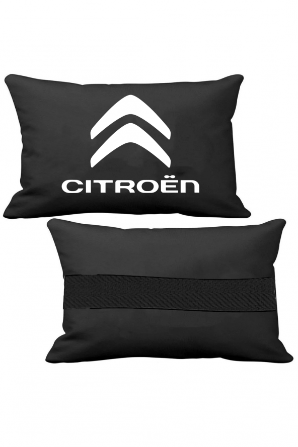 Öziron Citroen DS1 Oto Koltuk Boyun Yastığı 2 Adet Amblem Logolu Siyah Ortopedik Yastık ürün görseli 1