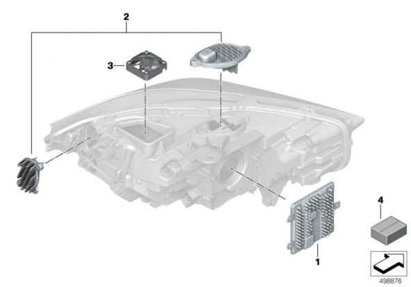 63119448115  BMW 2 SERİ SOL ÜST KÖŞE F44 LED BEYNİ SIFIR KODLU ürün görseli 1
