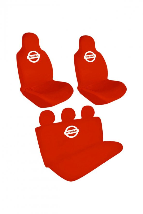 Öziron Nissan Note Araba Koltuk Kılıfı Amblem Logo Baskılı Penye Servis Kılıfı Kırmızı ürün görseli 1