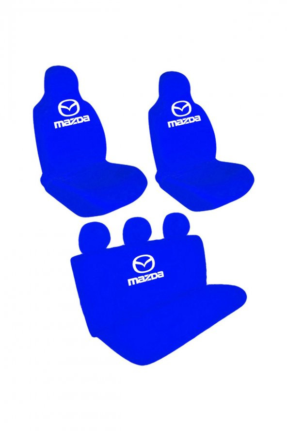 Öziron Mazda Araba Koltuk Kılıfı Amblem Logo Baskılı Penye Servis Kılıfı Mavi ürün görseli 1
