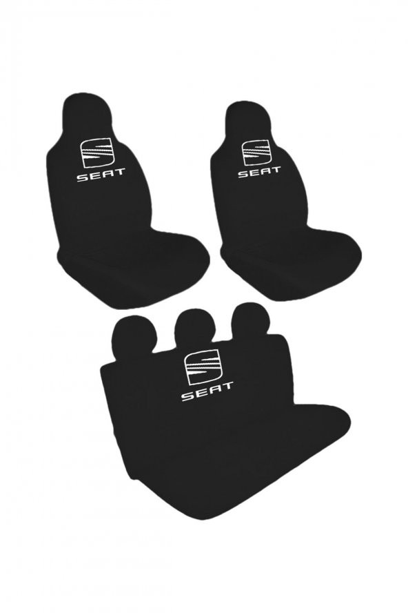 Öziron Seat Ticari Araba Koltuk Kılıfı Amblem Logo Baskılı Penye Servis Kılıfı Sİyah ürün görseli 1