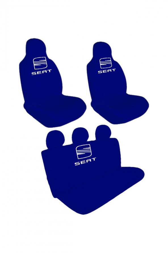 Öziron Seat İbiza Araba Koltuk Kılıfı Amblem Logo Baskılı Penye Servis Kılıfı Lacivert ürün görseli 1
