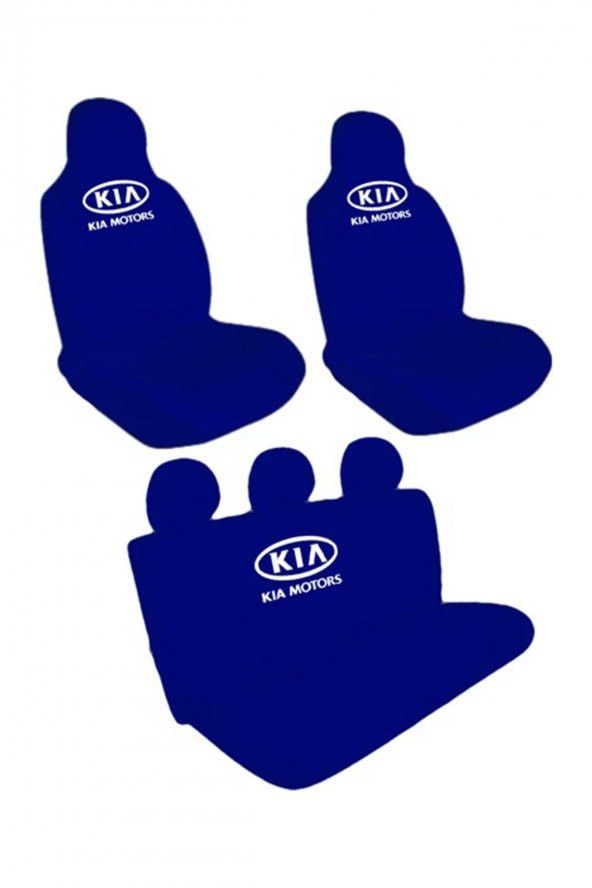 Öziron Kia Pride Araba Koltuk Kılıfı Amblem Logo Baskılı Penye Servis Kılıfı Lacivert ürün görseli 1