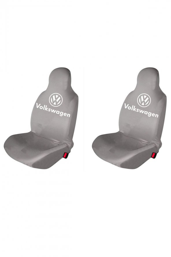 Öziron VW Polo Oto Koltuk Servis Kılıfı Logo Baskılı Ön Koltuklar Gri ürün görseli 1