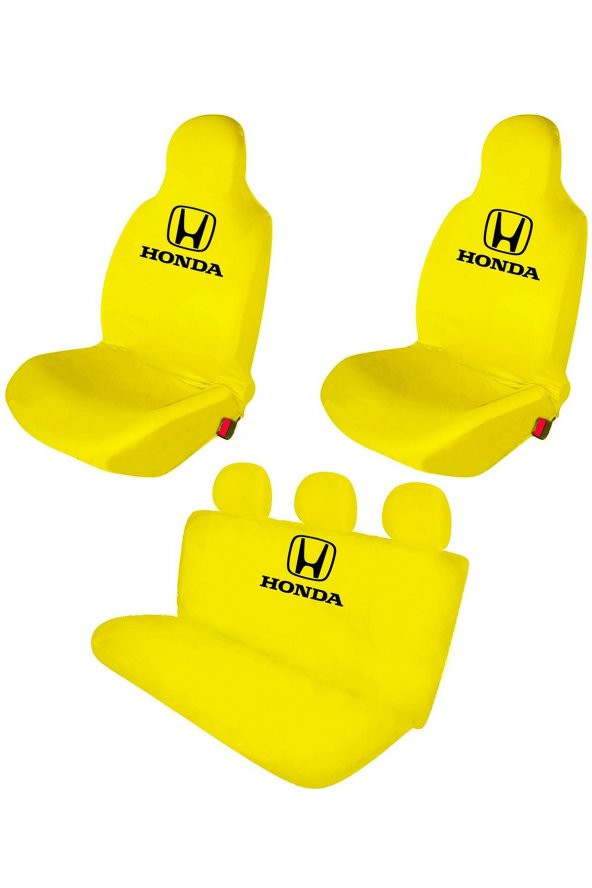Öziron Honda İntegra Oto Koltuk Kılıfı Koruyucu Logo Baskılı Penye Servis Kılıfı Sarı ürün görseli 1