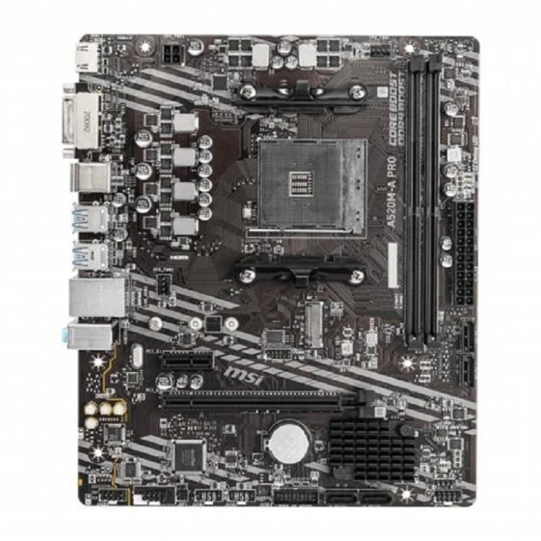 MSI A520M-A PRO AM4 DDR4 S+V+GL 4600(OC)MHz,M.2 USB3.2 mATX ANAKART ürün görseli 1