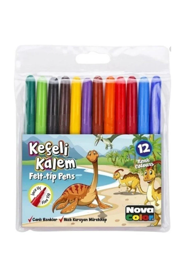 Nova Color Keçeli Kalem 12 Renk Keçeli Boya Kalemi ürün görseli 1