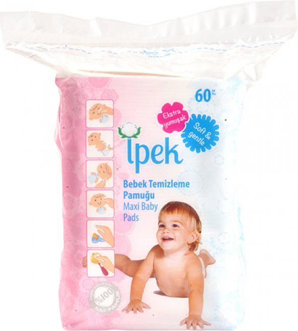 İpek Bebek Temizleme Pamuğu 60x2 120 Adet ürün görseli 1