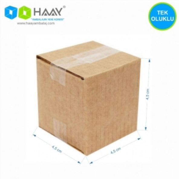 HAAY AMBALAJ 4,5x4,5x4,5cm Tek Oluklu Koli - Kraft 1000 ADET ürün görseli 1