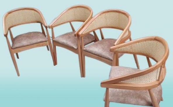 Sandalye 90160 İnci Hasır Model Kolçak Geniş Otur Kayın Ayak Kayın Gövde El yapım ürün görseli 1