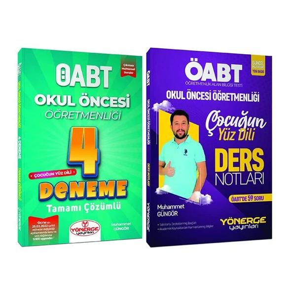 Yönerge ÖABT Okul Öncesi Ders Notları + 4 Deneme 2 li Set - Muhammet Güngör Yönerge Yayınları ürün görseli 1
