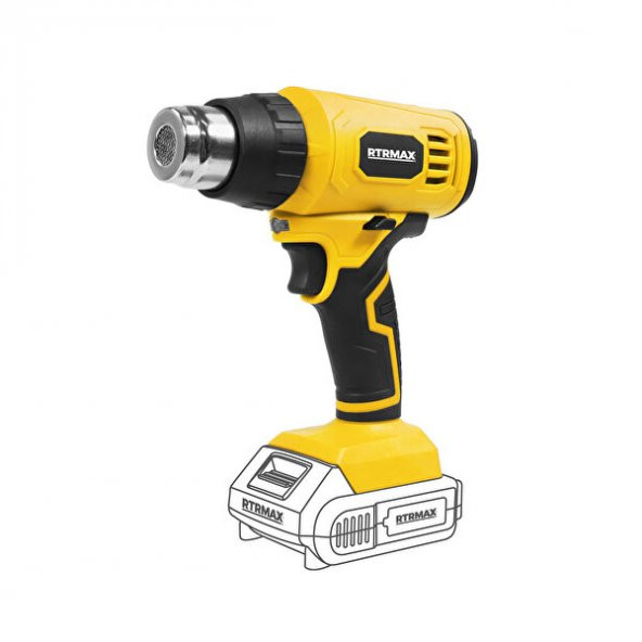 RTRMAX RTX1872B AKÜLÜ SICAK HAVA TABANCASI 18V 4AH X-LION !!AKÜSÜZ VE ŞARJ ALETSİZ SATILMAKTADIR.!! ürün görseli 1