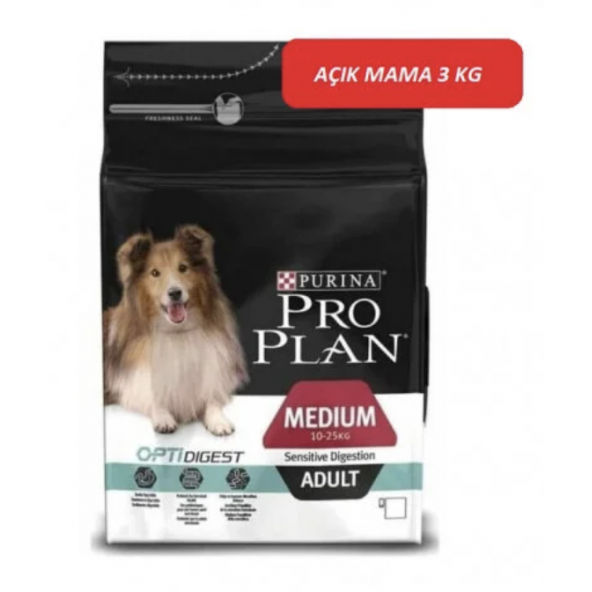 Pro Plan Sensitive Digestion Medium Kuzu Etli 3 kg Yetişkin Köpek Maması - Açık Paket ürün görseli 1