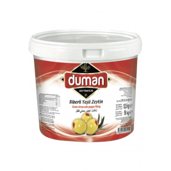 DUMAN GURME Biberli Yeşil Zeytin (231-260) Klb 10 Kg ürün görseli 1