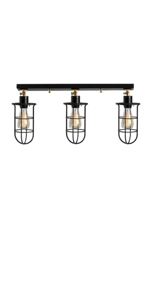 Rsylight Retro Metal Dekoratif Rustik Siyah 3 Lü Hareketli Mafsallı  Sarkıt Avize G:60 cm ürün görseli 1