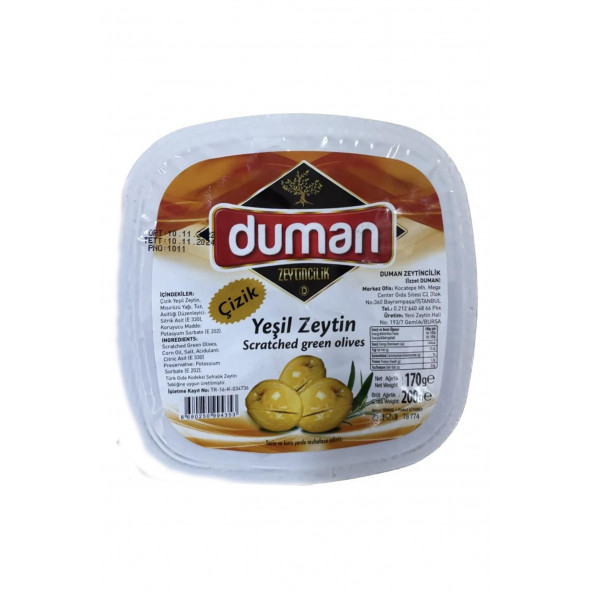Duman Gurme Çizik Yeşil Zeytin 200gr ürün görseli 1