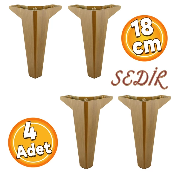 Sedir Lüks Mobilya Kanepe Konsol Tv Ünitesi Koltuk Ayağı Koyu Ceviz 18 Cm Ayakları (4 ADET) ürün görseli 1