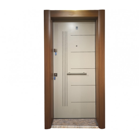 TEZ-3651 Ahşap Kaplama Düz Model Çelik Kapı ürün görseli 1