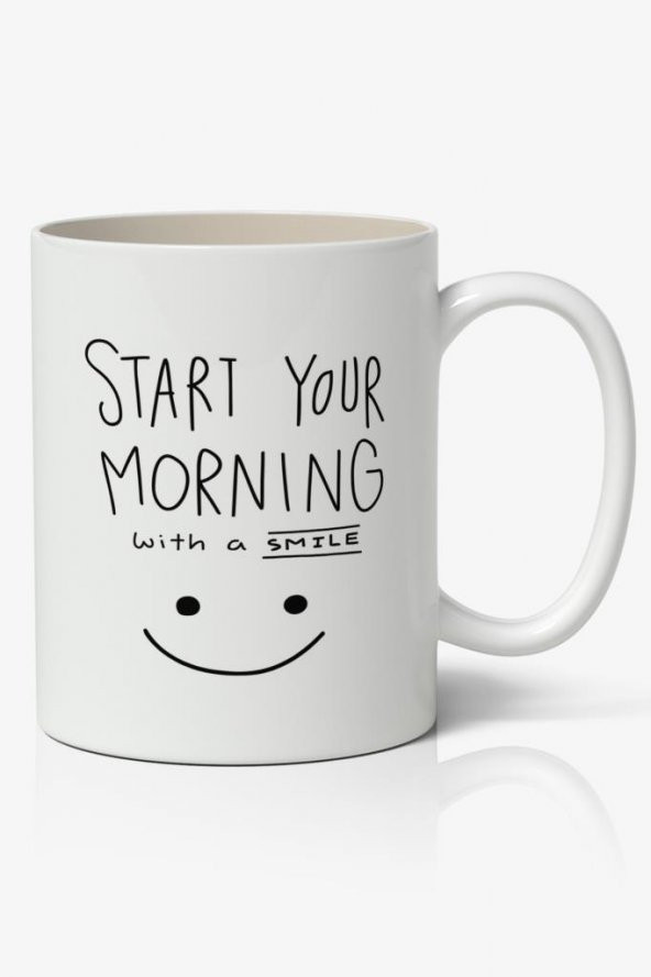 Start Your Morning Temalı Baskılı Kupa Bardak Baskılı Kahve Kupa Bardak ürün görseli 1