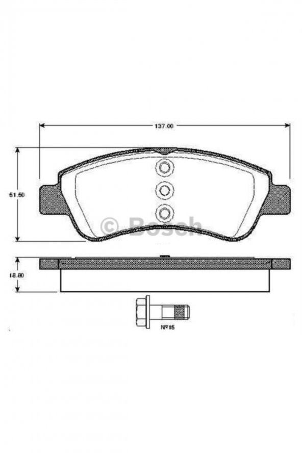 Bosch 0986494027 Ön Balata P206-p207-p208-p307-c2-c3-c4-partner-berlıngo 137x51.4x18.8 0986 ürün görseli 1