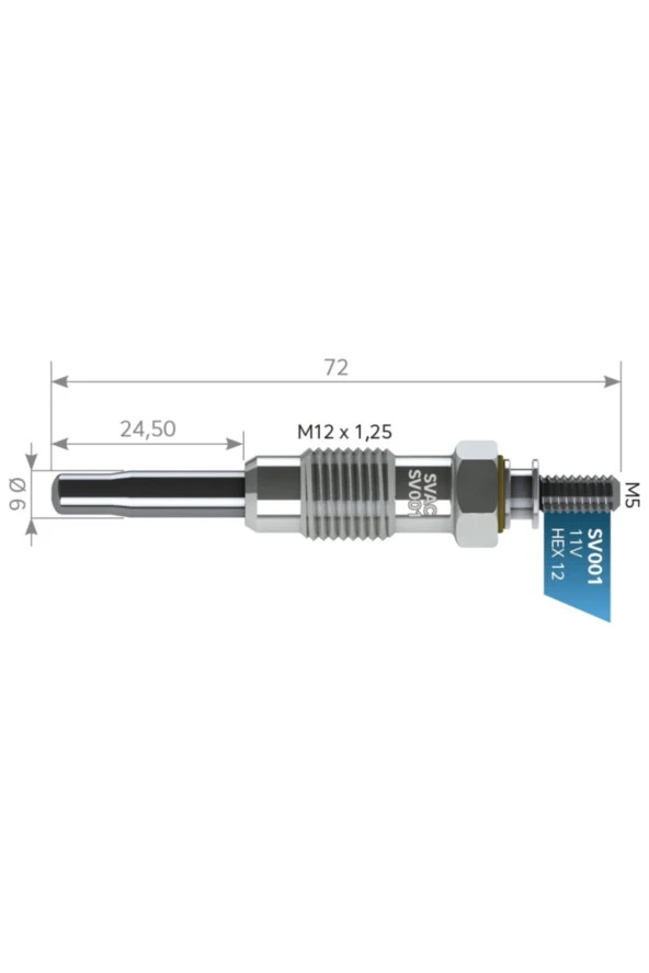 Isıtma Bujisi Sv001 Scudo Expert Partner 1.9d Xud9 Duster ürün görseli 1