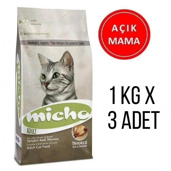 Micho Adult Cat Tavuklu Hamsi ve Pirinç Eşiliğnde Kedi Maması 3 kg Açık Mama ürün görseli 1