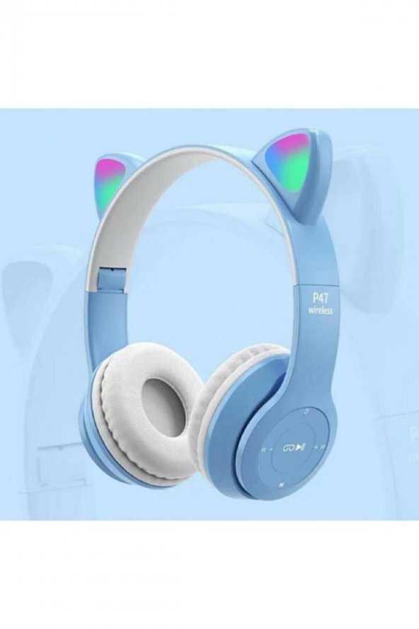 YEDİSERLER P47m Kedi Işıklı Bluetooth Kulaklık. Tüm Modellere Uyumludur. ürün görseli 1