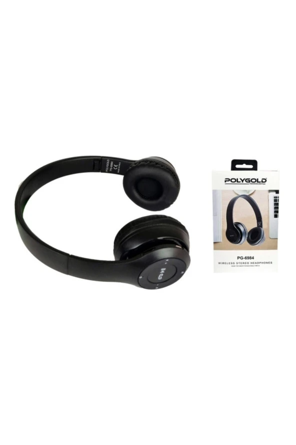 stpeshopping Polygold Bluetooth P47 Kulaklık Siyah - Resim 2