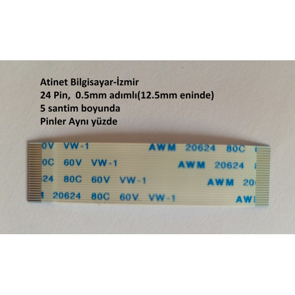 Awm 20624 80C 60V Vw-1 Flex Şerit Kablo 24 Pin 5Cm 24-0.5-5A ürün görseli 1
