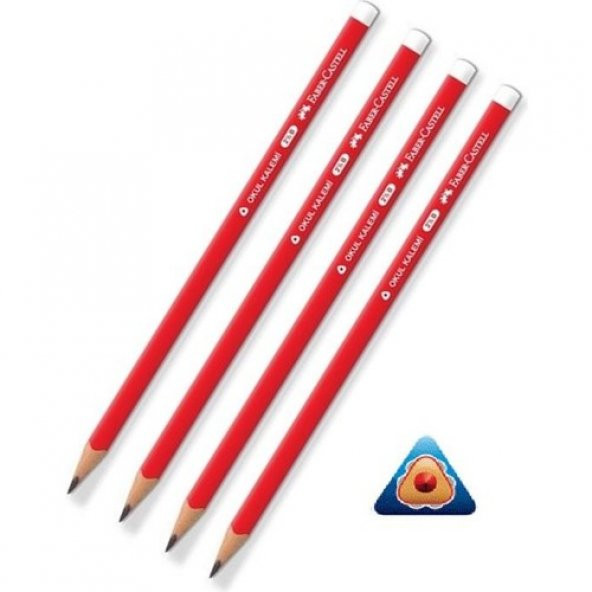 Faber-Castell Kurşun Kalem Üçgen 4 Adet Faber Castell Okul Kalemi Kurşun Kalem 2,5b Kurşun Kalem ürün görseli 1
