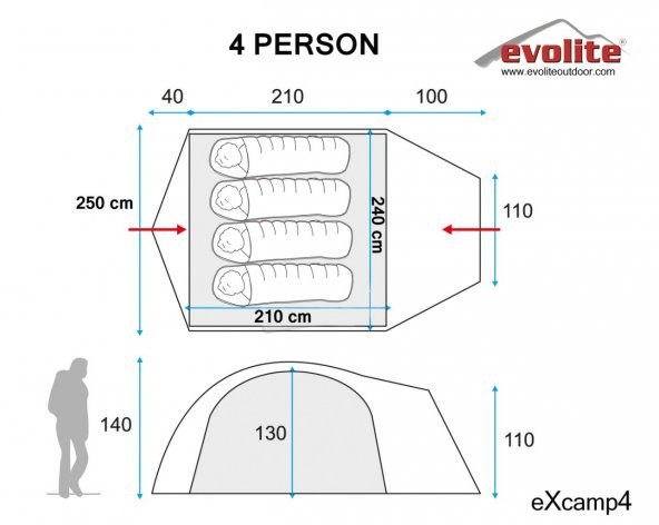 Evolite Excamp 4 Pro Çadır - 4 Mevsim - Resim 2