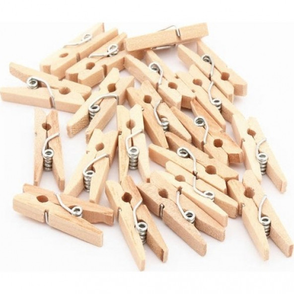 Ahşap Mini Mandal 24 Adet Küçük Boy 25mm ürün görseli 1