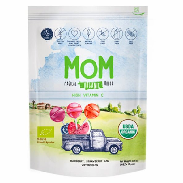 Organik Lolipop - Gerçek Meyveli - 10lu Paket - MOM ürün görseli 1