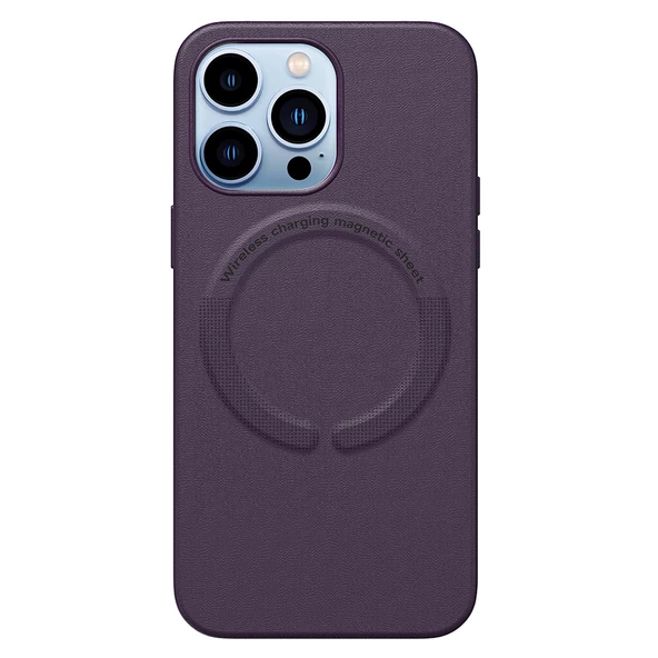 iPhone 13 Pro Magsafe Özellikli Leather Deri Kılıf - Resim 4