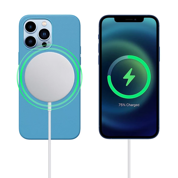iPhone 13 Pro Magsafe Özellikli Leather Deri Kılıf - Resim 3