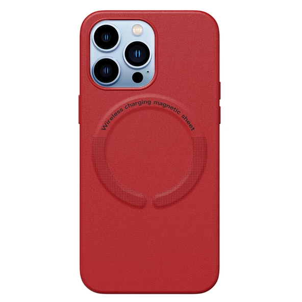 iPhone 13 Pro Magsafe Özellikli Leather Deri Kılıf - Resim 8