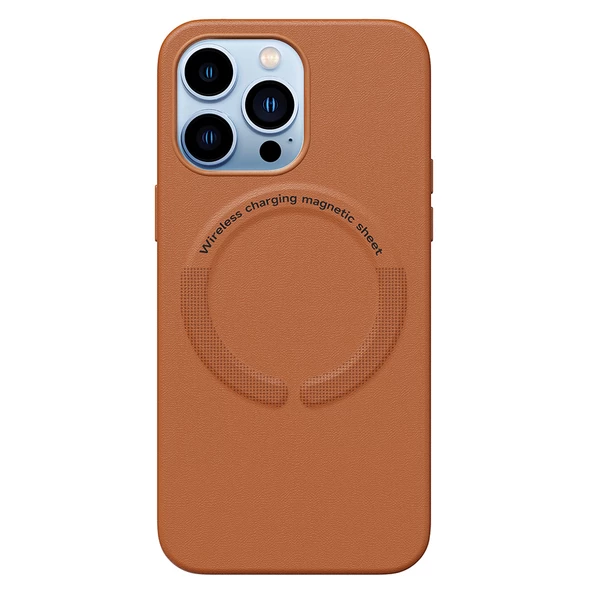 iPhone 13 Pro Magsafe Özellikli Leather Deri Kılıf - Resim 6