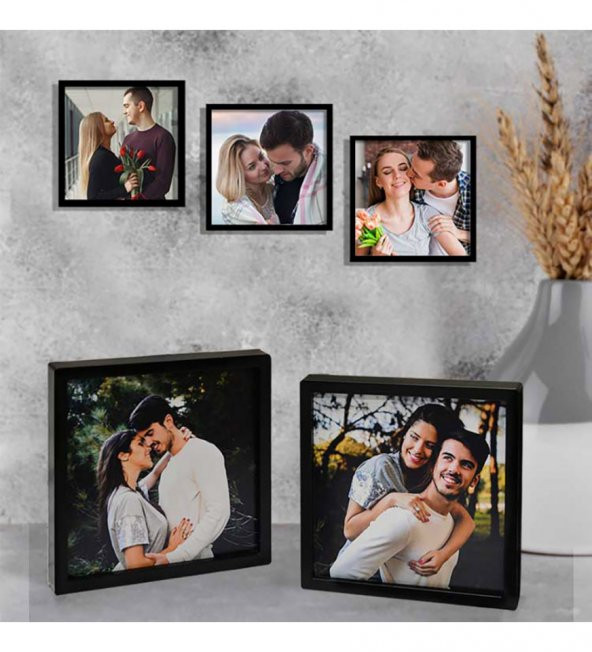 Yapışkanlı Sök Tak Pola Çerçeveler 12x12cm - 5'li Paket FOTO BASKI HEDİYELİ HK2713 ürün görseli 1