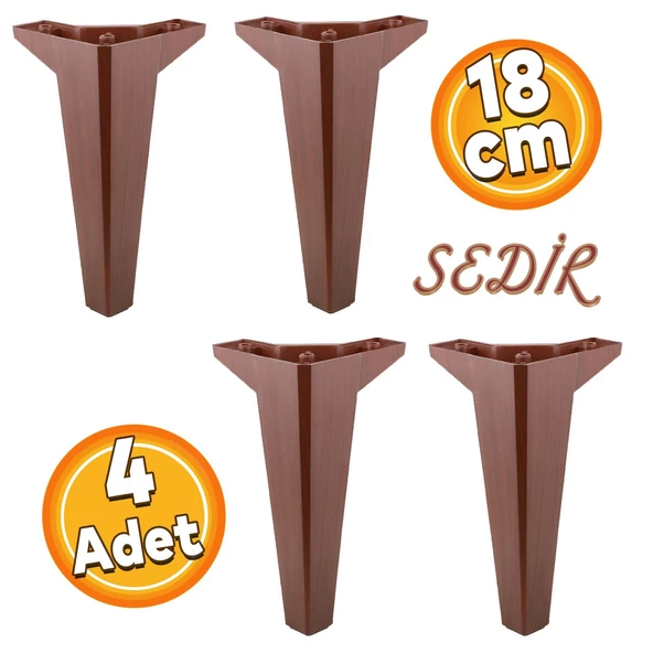 Sedir Lüks Mobilya Kanepe Tv Ünitesi Koltuk Konsol Ayağı 18 Cm Ahşap Desenli Ayakları 4 Adet ürün görseli 1