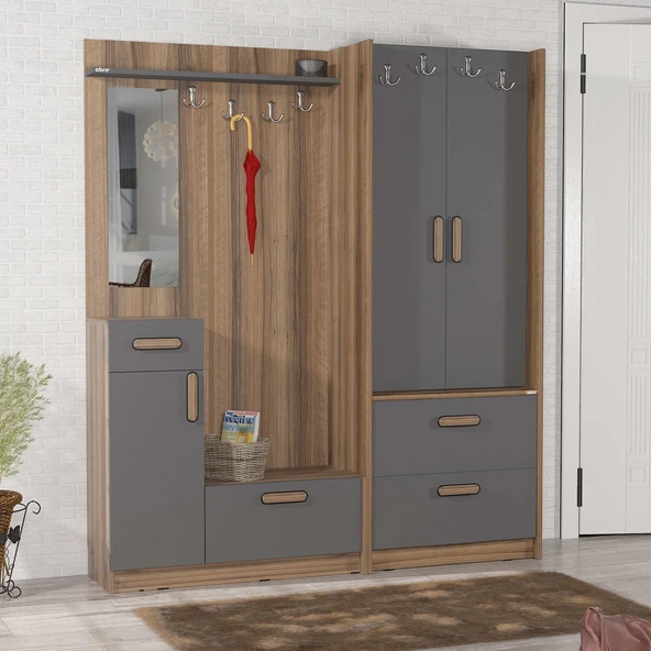 ABRE vm_36348 ANTRASİT vestiyer portmanto ayakkabılık ürün görseli 1