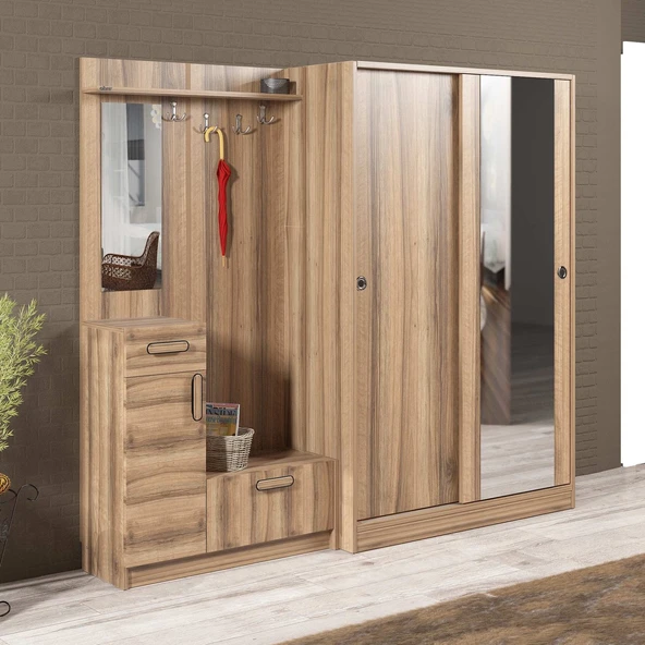 ABRE VM-36300 DORE CEVİZ VESTİYER PORTMANTO ürün görseli 1